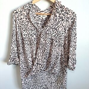 L’agence Front Wrap Silk Blouse in Nectar